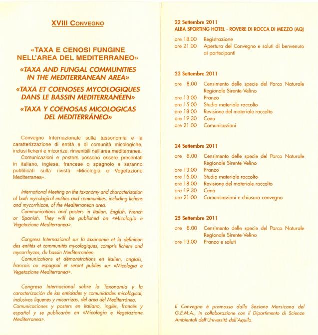 depliant convegno 2011 programma